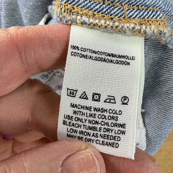 Free People We the Free Denim Skirt Blue Size 26 Super High Rise Bohemian Boho - Picture 6 of 6